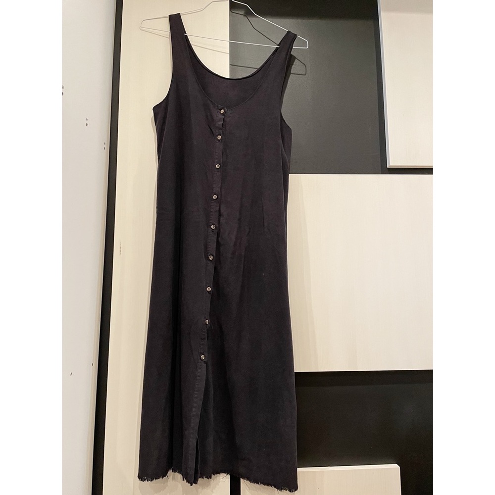 LACAUSA raw silk button-down dress size S